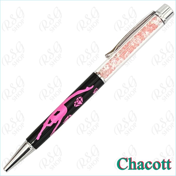 Kugelschreiber mit Strass und Logo Chacott col. Black-Pink Art. 92043
